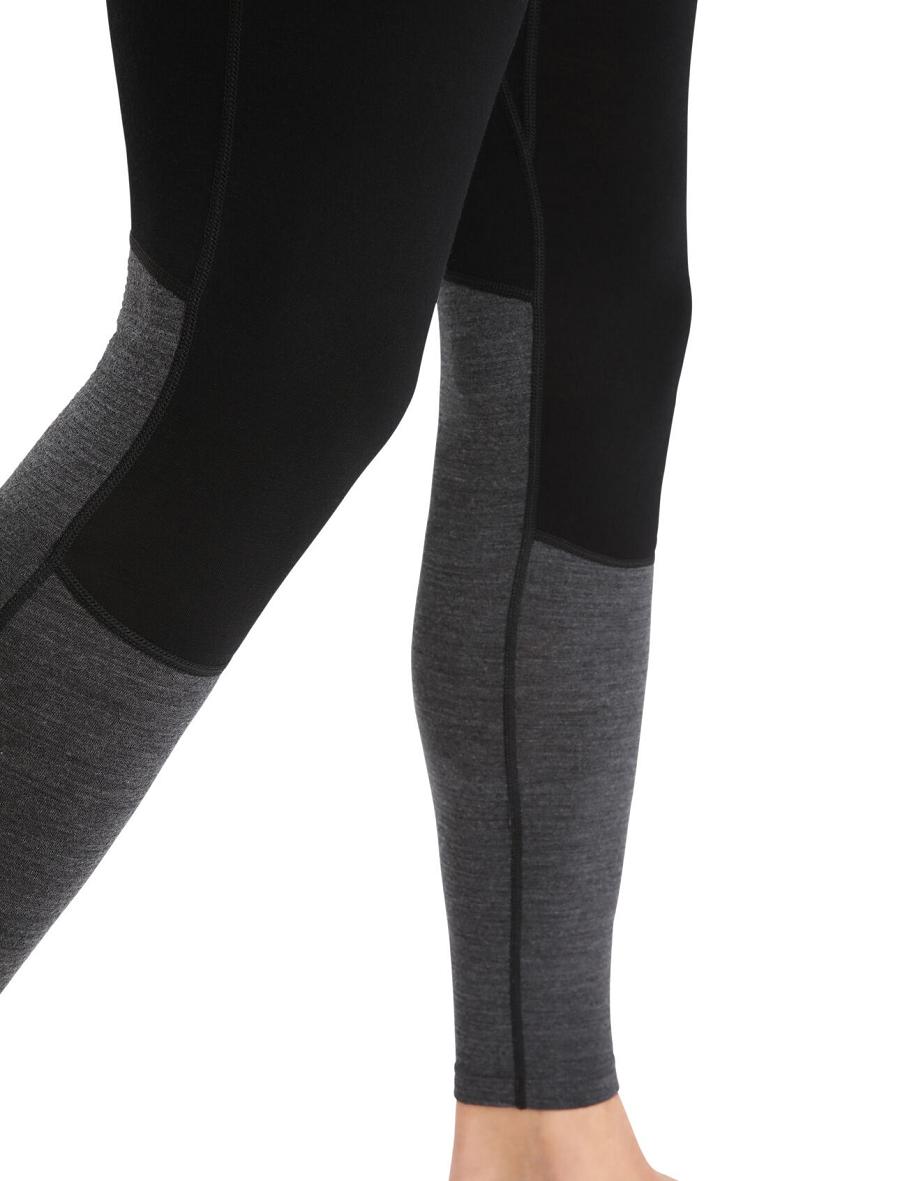 Icebreaker 200 ZoneKnit™ Merino Leggings Férfi Base Layers Fekete | HU 1341QMAZ